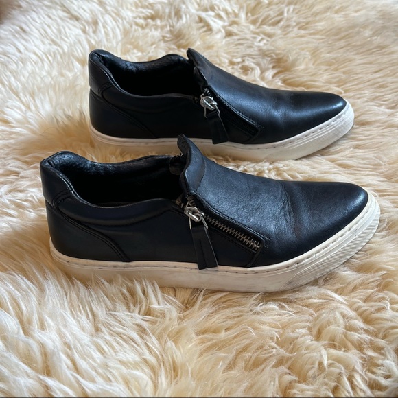 Vince Camuto Leather Zipper Sneakers - Picture 3 of 6